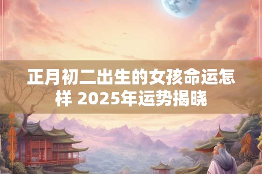 正月初二出生的女孩命运怎样 2025年运势揭晓