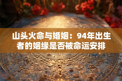 山头火命与婚姻：94年出生者的姻缘是否被命运安排