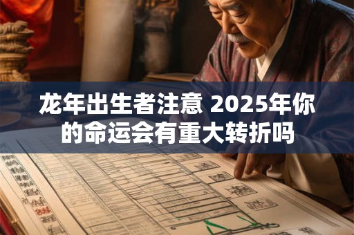 龙年出生者注意 2025年你的命运会有重大转折吗