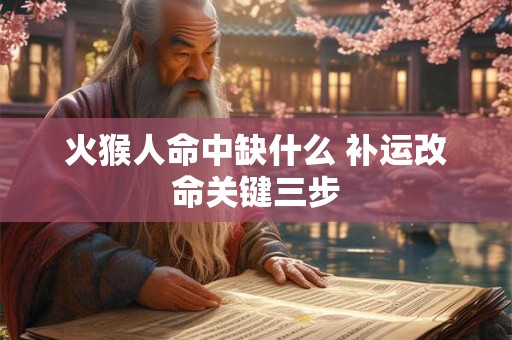 火猴人命中缺什么 补运改命关键三步