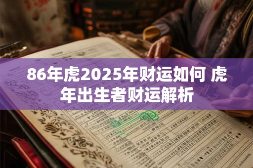 86年虎2025年财运如何 虎年出生者财运解析