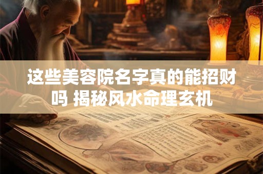 这些美容院名字真的能招财吗 揭秘风水命理玄机