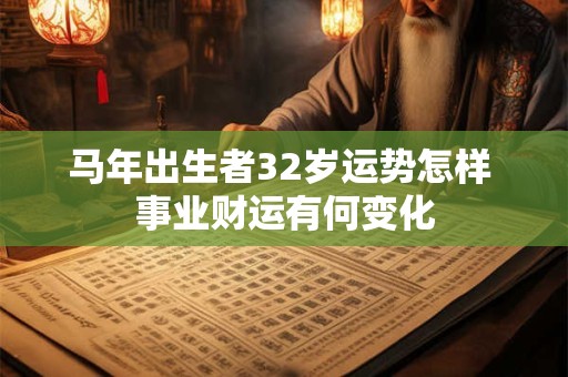 马年出生者32岁运势怎样 事业财运有何变化