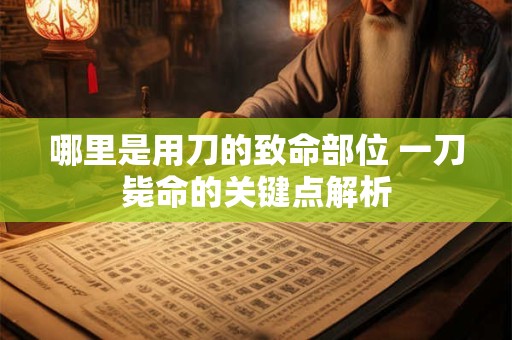 哪里是用刀的致命部位 一刀毙命的关键点解析