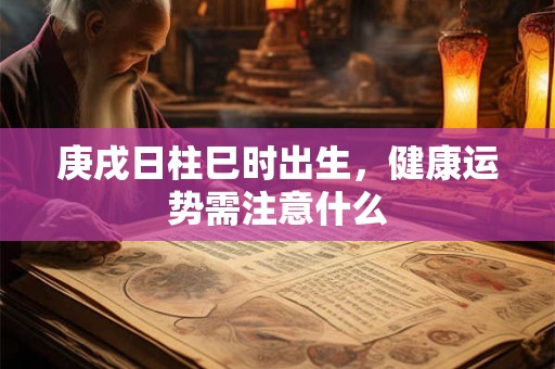 庚戌日柱巳时出生，健康运势需注意什么