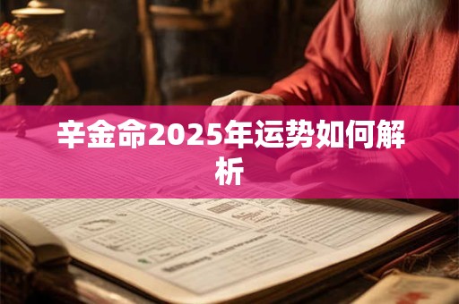 辛金命2025年运势如何解析