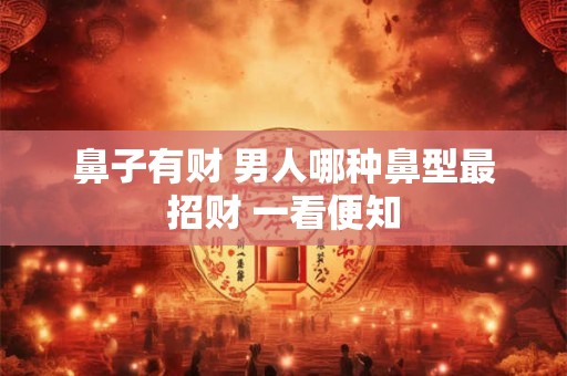 鼻子有财 男人哪种鼻型最招财 一看便知