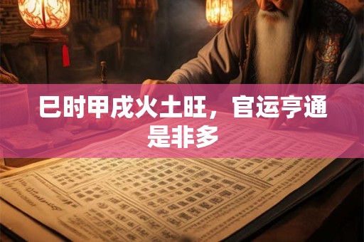 巳时甲戌火土旺，官运亨通是非多