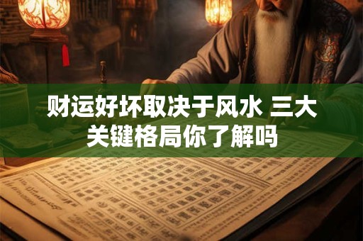财运好坏取决于风水 三大关键格局你了解吗