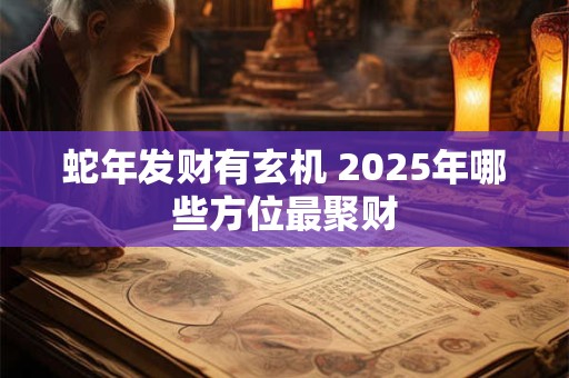 蛇年发财有玄机 2025年哪些方位最聚财