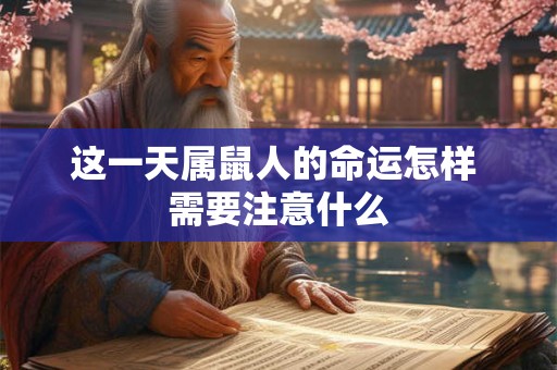 详细阅读:这一天属鼠人的命运怎样 需要注意什么 这一天属鼠人的命运怎样 需要注意什么