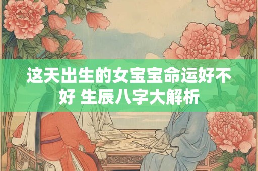 这天出生的女宝宝命运好不好 生辰八字大解析