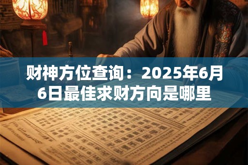财神方位查询：2025年6月6日最佳求财方向是哪里