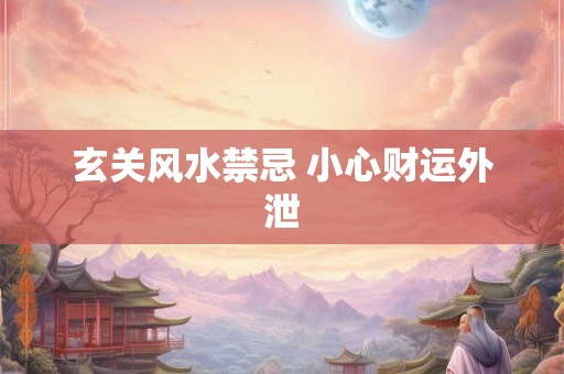 玄关风水禁忌 小心财运外泄