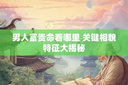 男人富贵命看哪里 关键相貌特征大揭秘