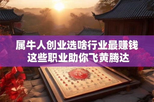 属牛人创业选啥行业最赚钱 这些职业助你飞黄腾达