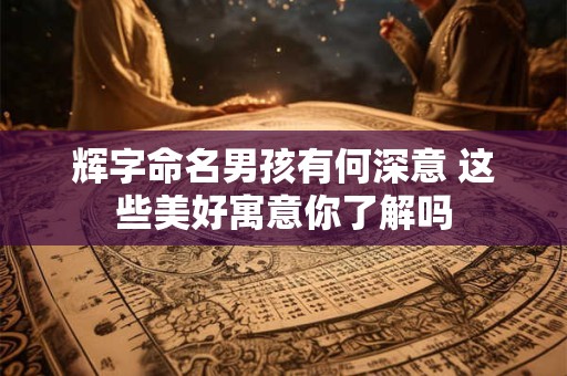 辉字命名男孩有何深意 这些美好寓意你了解吗