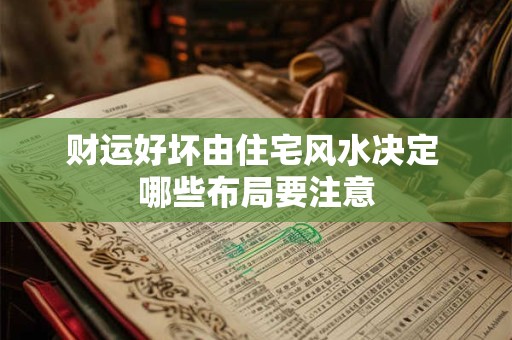 财运好坏由住宅风水决定 哪些布局要注意