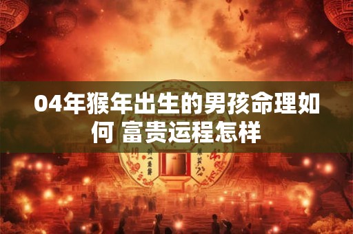 04年猴年出生的男孩命理如何 富贵运程怎样
