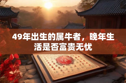 详细阅读:49年出生的属牛者,晚年生活是否富贵无忧 49年出生的属牛者,晚年生活是否富贵无忧