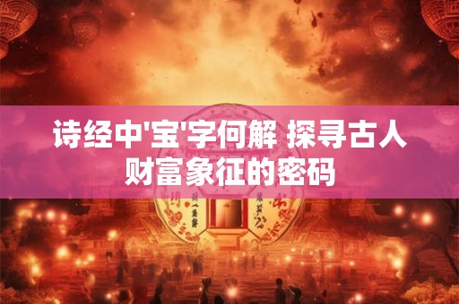 诗经中'宝'字何解 探寻古人财富象征的密码