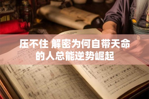 压不住 解密为何自带天命的人总能逆势崛起
