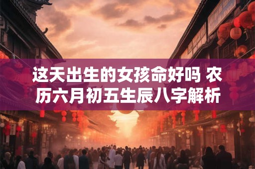 这天出生的女孩命好吗 农历六月初五生辰八字解析
