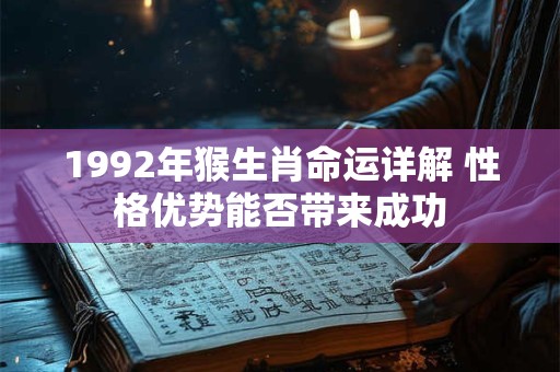 1992年猴生肖命运详解 性格优势能否带来成功