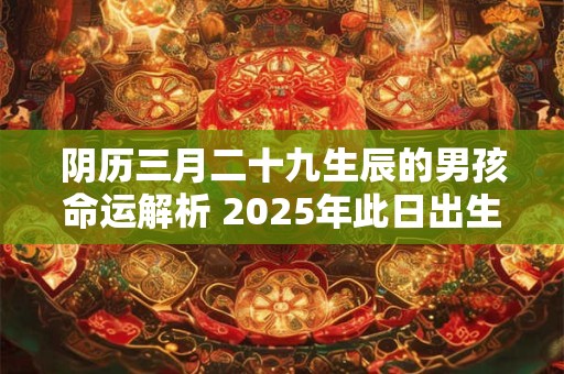 阴历三月二十九生辰的男孩命运解析 2025年此日出生吉凶如何