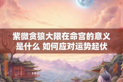 紫微贪狼大限在命宫的意义是什么 如何应对运势起伏