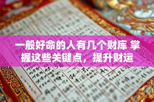 一般好命的人有几个财库 掌握这些关键点，提升财运