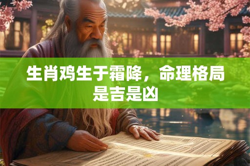 生肖鸡生于霜降，命理格局是吉是凶