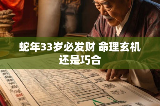 蛇年33岁必发财 命理玄机还是巧合