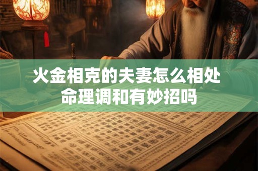 火金相克的夫妻怎么相处 命理调和有妙招吗