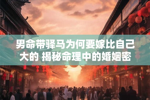 男命带驿马为何要嫁比自己大的 揭秘命理中的婚姻密码