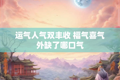 运气人气双丰收 福气喜气外缺了哪口气
