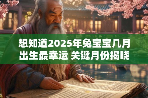 想知道2025年兔宝宝几月出生最幸运 关键月份揭晓