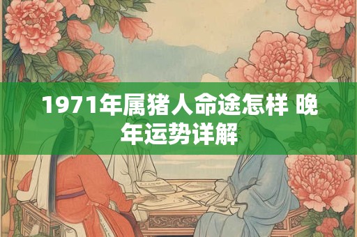 1971年属猪人命途怎样 晚年运势详解