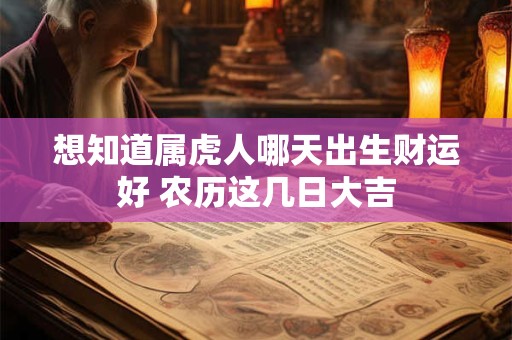 想知道属虎人哪天出生财运好 农历这几日大吉