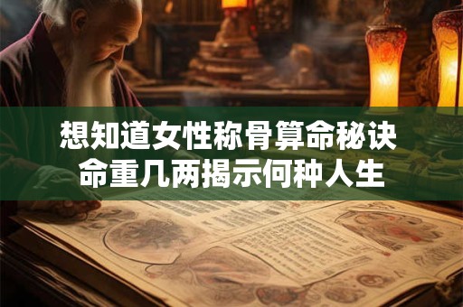 想知道女性称骨算命秘诀 命重几两揭示何种人生