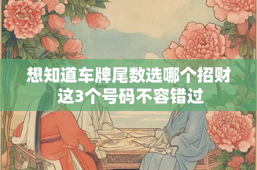 想知道车牌尾数选哪个招财 这3个号码不容错过