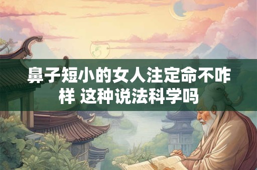 鼻子短小的女人注定命不咋样 这种说法科学吗