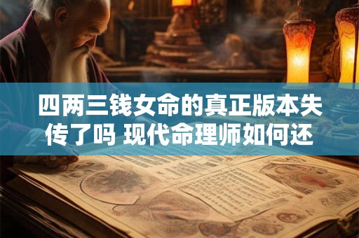 四两三钱女命的真正版本失传了吗 现代命理师如何还原最初记载