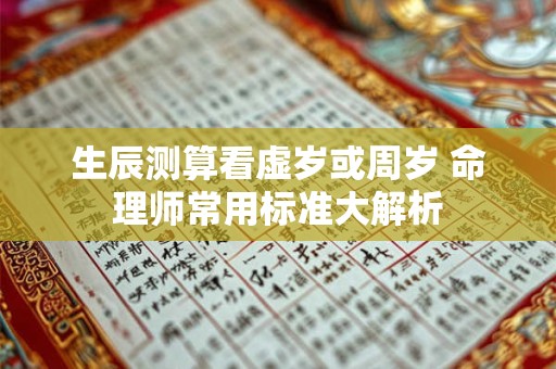 生辰测算看虚岁或周岁 命理师常用标准大解析