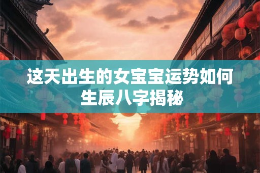 这天出生的女宝宝运势如何 生辰八字揭秘