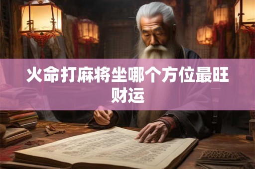 火命打麻将坐哪个方位最旺财运