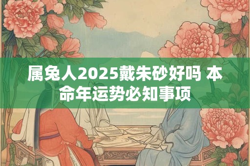 属兔人2025戴朱砂好吗 本命年运势必知事项
