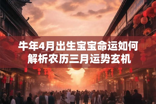 牛年4月出生宝宝命运如何 解析农历三月运势玄机