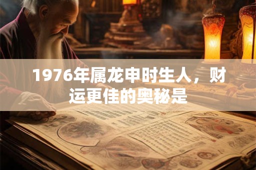 1976年属龙申时生人，财运更佳的奥秘是