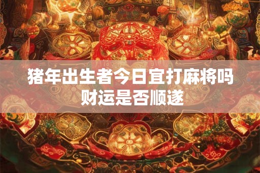 猪年出生者今日宜打麻将吗 财运是否顺遂
